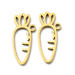 Carrot 201 подвески из нержавеющей стали, лазерная резка, золотые, морковь, 17x7x1 мм, отверстие : 1.2 мм, 5 шт / пакет