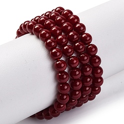 Красный Краски для выпечки стеклянные бусины, круглые, красные, 4 мм, отверстие : 0.6 мм, около 100 шт / нитка, 15.75'' (40 см)