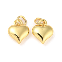 Настоящее золото 18K Стойки обшивки латунные подвески, с целью перехода в кольце, без кадмия и без свинца, долговечный, сердце, реальный 18 k позолоченный, 12x9.5x4 мм, отверстие : 3.4 мм