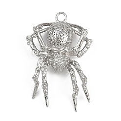 Spider Тема Хэллоуина 304 подвески из нержавеющей стали, цвет нержавеющей стали, не тускнеет, паук, 55.5~62x39x12~17 мм, отверстие : 4.4x4.8 мм