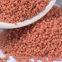 (RR4464) Дуракоат Окрашенный Непрозрачный Светло-арбузный Миюки круглые бусины рокайль, японский бисер, (rr 4464) арбуз, окрашенный в дюрацет, 15/0, 1.5 мм, Отверстие : 0.7 мм , около 27777 шт / 50 г
