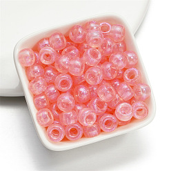 Лосось Европейский бусы акриловые, бусины с большим отверстием, баррель, salmon, 9x6 мм, отверстие : 4 мм, 50 шт / пакет