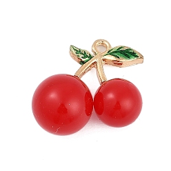 Золотой Подвески из сплава , подвески вишневые, cmолой, золотые, 16x17.5x9.5 мм, отверстие : 1.5 мм