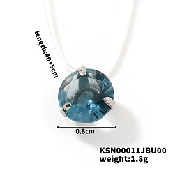 Стально-синий Плоские круглые пластиковые подвески-невидимки для женщин, стальной синий, 15.75 дюйм (40 см)