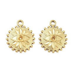 Золотой 304 Настройки горный хрусталь из нержавеющей стали кулон, солнце, золотые, 21.5x18x2.5 мм, отверстие : 2 мм, пригодный для стразов 2.5 мм