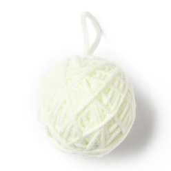 Light Yellow Yarn Knitted Christmas Ball Ornaments, for Xmas Wedding Party Decoration , Light Yellow, 115~119mm