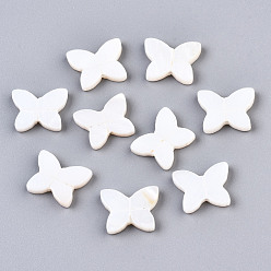 Freshwater Shell Natural Freshwater Shell Pendants, Butterfly, 11x14.5x3mm, Hole: 0.9mm