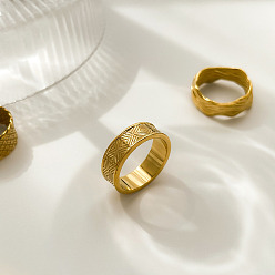 Золотой 304 палец кольца из нержавеющей стали, золотые, размер США 7 (17.3 мм)