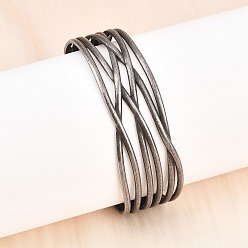 Античное Серебро 316 полые браслеты-манжеты из хирургической нержавеющей стали, античное серебро, 1 дюйм (2.5 см), внутренний диаметр: 1-7/8x2-5/8 дюйм (4.7x6.8 см)
