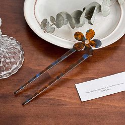 Кокосово-Коричневый Вилки для волос из ацетата целлюлозы, аксессуары для волос со стразами для женщин и девочек, цветок, кокосового коричневый, 150 мм