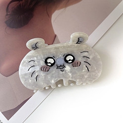 Светло-серый Пластиковые зажимы когтя волос, форма кошки, светло-серый, 86x50 мм