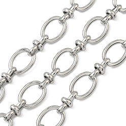 Нержавеющая Сталь Цвет 304 цепи овальные из нержавеющей стали, несварные, цвет нержавеющей стали, 13.5x10x2 мм, 2 м / шт