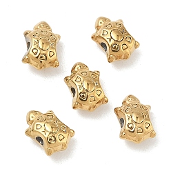 Настоящее золото 18K 304 из нержавеющей стали бусы, черепаха, ионное покрытие (ip), реальный 18 k позолоченный, 8x6x4 мм, отверстие : 1.4 мм