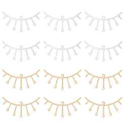 (52) Непрозрачная лаванда 24шт 2 цвет латунные люстры компоненты ссылки, без кадмия и без свинца, соединитель для ресниц, разноцветные, 17.5x35.5x0.6 мм, отверстие : 1.4 мм, 12 шт / цвет