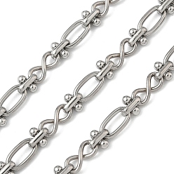 Нержавеющая Сталь Цвет 304 нержавеющая сталь 8-образные звенья цепи, с катушкой, несварные, цвет нержавеющей стали, 12x5.5x2 мм