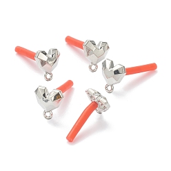 Гейнсборо Серьги-гвоздики из сплава, окрашенные распылением, с булавками и петлями из стерлингового серебра 925, сердце, серебряные, светло-серые, 11.5x10 мм, отверстие : 1.8 мм, штифты : 0.5 мм