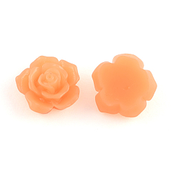 Темно-Оранжевый Непрозрачные кабошоны из смолы, цветок, темно-оранжевый, 16x7 мм