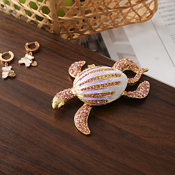 чертополох Черепаха сплав горный хрусталь металлический навесной ящик для безделушек, коллекционные фигурки морских животных эмалированные футляры, домашнего декора, чертополох, 10x8x2 см