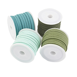 (52) Непрозрачная лаванда Шнуры из искусственной замши, искусственная замшевая кружева, разноцветные, 4x1.5 мм, около 5.46 ярдов (5 м) / рулон, 4 рулонов / набор