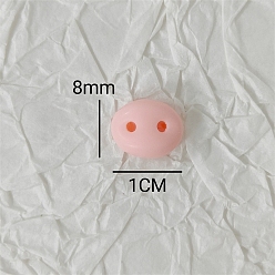 Pink Овальный нос свиньи из пластика, принадлежности для изготовления кукол, розовые, 8x10 мм