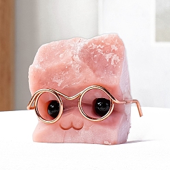 Розовый Опал Синтетический розовый опал ежик дисплей украшения, в очках, украшение домашнего офиса, 30~40 мм