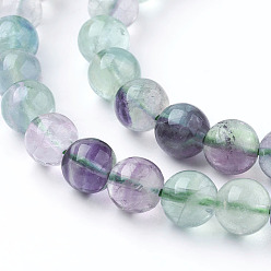 Fluorite Natural Fluorite Beads Strands, Grade A, Round, 8mm, Hole: 1mm