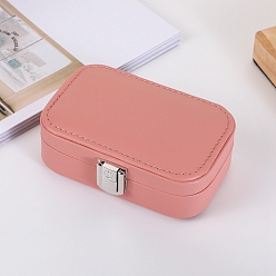 Salmon PU Leather Jewelry Packaging Box for Necklaces Earrings Storage, Salmon, 7.5x12x4cm
