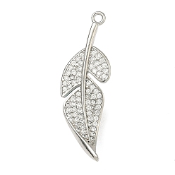 Платина Лист латунный микропейв циркониевый усилитель укорочитель залог, подвеска навесная навесная, с петлей, платина, 31.5x10x10 мм, отверстие : 1.4 мм