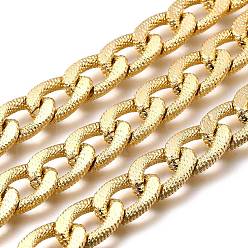 Золотой Алюминий обуздать цепи, с катушкой, несварные, золотые, 16x11x3 мм, около 32.81 футов (10 м) / рулон