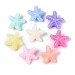 (52) Непрозрачная лаванда Непрозрачные пластиковые бусины, морская звезда, разноцветные, 18x19x9 мм, отверстие : 1.8 мм, Около 575 шт / 500 г