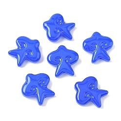 Средно-синий Выпечка окрашенные стеклянные бусины, звезда, светло-синий, 24.5x24.5x7.5 мм, отверстие : 1.2~1.4 мм