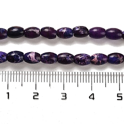 Indigo Synthetic Regalite/Imperial Jasper/Sea Sediment Jasper Beads Strands, Dyed, Rice, Indigo, 6x4~4.5mm, Hole: 0.9mm, about 67pcs/strand, 15.94 inch(40.5cm)