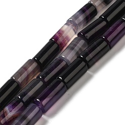 Индиго Природный агат бисер нитей, окрашенная и подогревом, колонка, индиговые, 8~8.5x14.5~16 мм, отверстие : 1.6 мм, около 12 шт / нитка, 7.20~7.48'' (18.3~19 см)