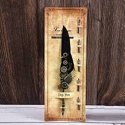 Черный Перо с ручками из сплава, чёрные, 260 мм