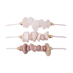 Смешанные камни 3шт 3 стили браслеты из бисера с драгоценными камнями, с латунной бисера, чип, внутренний диаметр: 2-7/8 дюйм (7.3 см), 1 шт / стиль