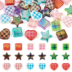 Mixed Shapes 30шт. 3 стили радужных переливающихся акриловых бусин с принтом, смешанный стиль, разнообразные, 19.5~22x22~23.5x6~8 мм, отверстие : 2.5~3 мм, 10 шт / стиль