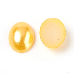 Goldenrod ABS Plastic Imitation Pearl Cabochons, Oval, Goldenrod, 8x6x2mm, about 5000pcs/bag