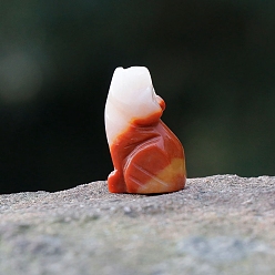 Другие Нефриты Натуральный другой нефрит резные фигурки, для украшения рабочего стола домашнего офиса, волк, 18~27 мм