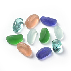 Mixed Color Frosted/Glossy Glass Beads, No Hole Beads, For Aquarium Fish Tank Decoration, Oval, Mixed Color, 23~35x13~17x12~
15mm, about 70~80pcs/500g