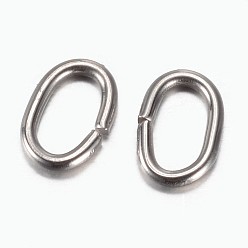 Stainless Steel Color Tarnish Resistant 201 Stainless Steel Quick Link Connectors, Linking Rings, Oval, Stainless Steel Color, 7x5x1mm, Hole: 3x5mm, 2000pcs/bag
