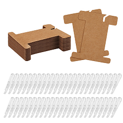 Прозрачный 50шт. пластиковые зажимы, для упаковки рубашки, прозрачные, 40.5x2.5x9.5 мм