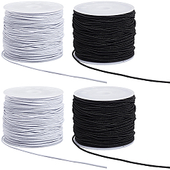 (52) Непрозрачная лаванда 4рулоны 2цветные эластичные шнуры, эластичная нить, для браслетов, , изготовление ювелирных изделий, разноцветные, 1 мм, около 19.68~21.87 ярдов (18~20 м) / рулон, 2 валки / цвет