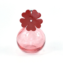Red Flower Glass Spray Bottle, for Essential Oils, Perfume, Red, 4.6x7cm, Capacity: 30ml(1.01fl. oz)