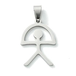 Нержавеющая Сталь Цвет Не тускнеющие 201 подвески из нержавеющей стали, Индало очарование, цвет нержавеющей стали, 27.5x20x1.5 мм, отверстие : 8x4 мм