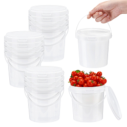 White 12Pcs Plastic Storage Bucket, White, 131x126mm
