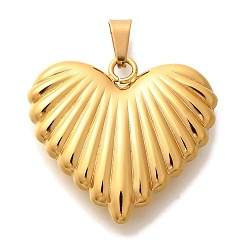 Настоящее золото 18K Вакуумное покрытие pvd 304 подвески из нержавеющей стали, шарма сердца, реальный 18 k позолоченный, 29.5x32x7.5 мм, отверстие : 7.5x3.5 мм
