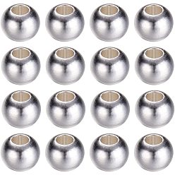 Silver Rack Plating and PVD Vacuum Plating Brass Round Spacer Beads, Cadmium Free & Lead Free, Silver, 4mm, Hole: 1.5mm