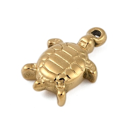 Настоящее золото 18K Ионное покрытие (ip) 304 подвески из нержавеющей стали, черепаховый шарм, реальный 18 k позолоченный, 15.5x10.5x4 мм, отверстие : 0.9 мм