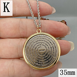 Слово Латунные ожерелья с подвесками в виде медалей, платиной и золотом, слово, 23.62 дюйм (60 см), Кулон : 35 мм