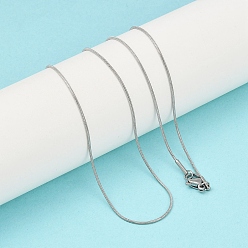 Нержавеющая Сталь Цвет Устойчивые к потускнению модные унисекс 201 ожерелья из нержавеющей стали в виде змеиной цепи, с карабин-лобстерами , цвет нержавеющей стали, 19.5 дюйм (49.5 см), 1 мм